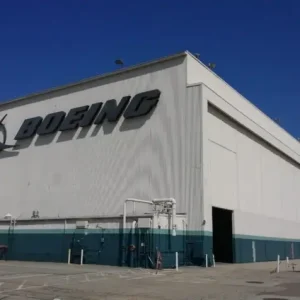 Industrial facility painting work with durable industrial coatings at the Boeing aircraft manufacturing facility.